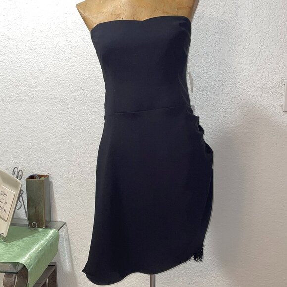 NWT $212 AMANDA UPRICHARD Black Strapless Brenna Dress L - Picture 2 of 7